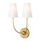 Z-Lite Shannon Wall Sconce, 2-Light, 12.75 In.W x 7.25 In.L x 17 In.H, Rubbed Brass/white 3040-2S-RB - alternate 1